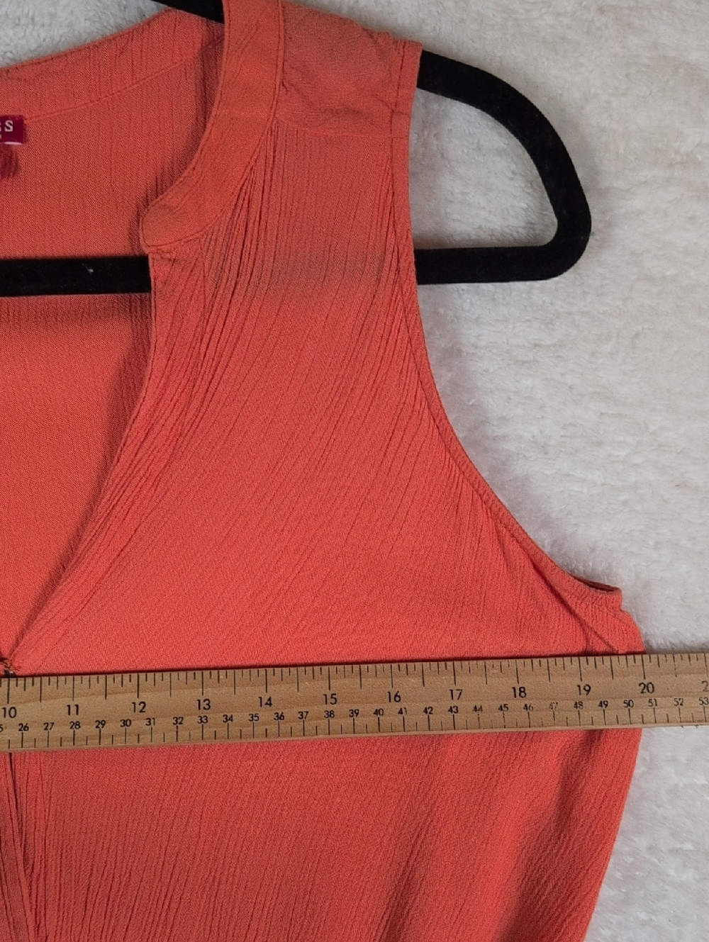 501-Guess Sleeveless Twist-Front Orange Top - Picture 3 of 5